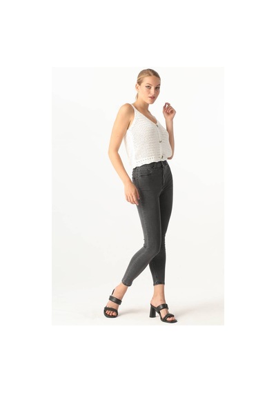 Kadın Gri Skinny Jean Pantolon 001