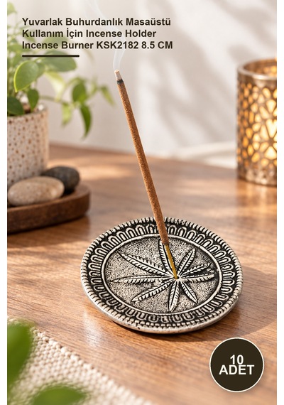 10 Adet Metal Tütsülük Yuvarlak Buhurdanlık Masaüstü Kullanım İçin Incense Holder Incense Burner Ksk2182 8.5 Cm