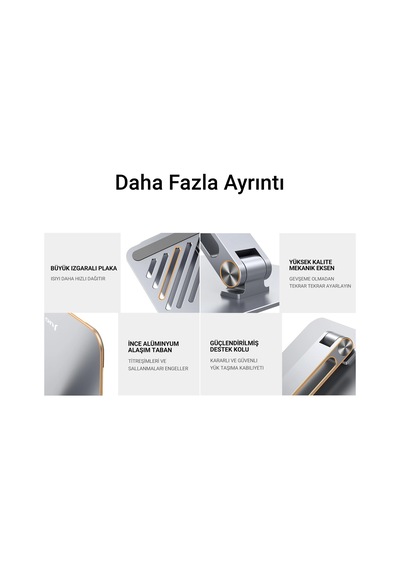 Lexroo Juo Alüminyum Notebook Standı Yükseklik Ve Eğim Ayarlı Erg