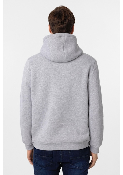 Süvari Gri Regular Düz Kapüşonlu Yaka Sweatshirt Gri