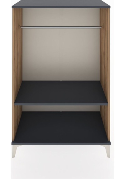 Hyperion Dolap Tek Raflı Tek Askılı 88x44x134 Çam-antrasit Çam