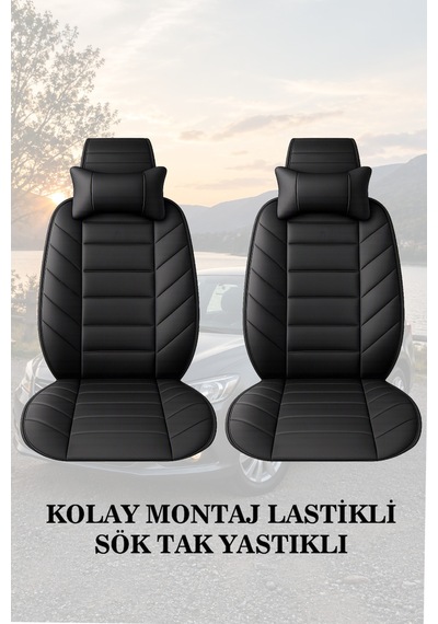 Corolla 2008 Uyumlu Lüks Premium Siyah Renk 2 Adet Minder Ve Yastık