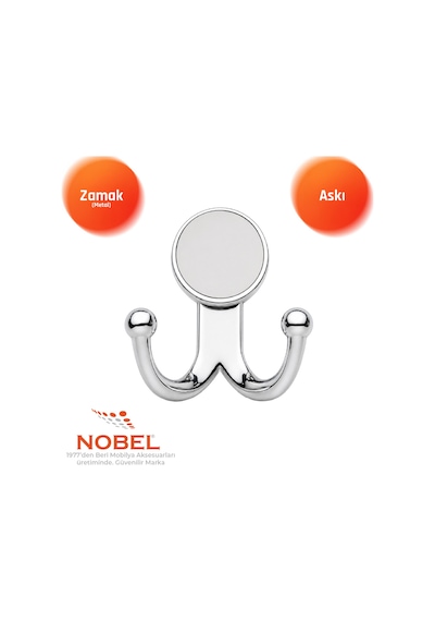 Mi Sket Askı, Metal Vestiyer Askısı, 51 Gr, Dolap Ve Duvar Askılığı, Krom Vidalı