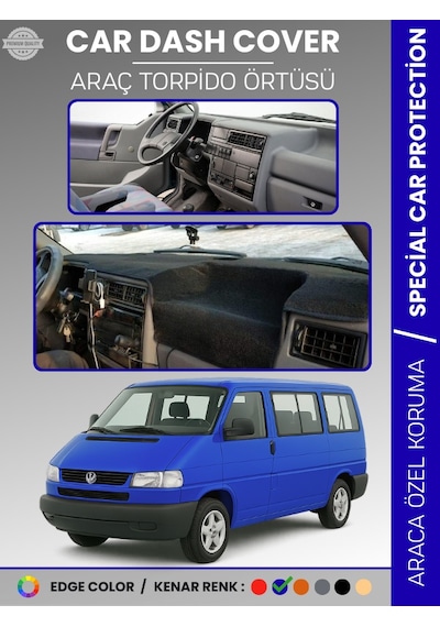 Volkswagen Transporter T4 1990-2003 Torpido Örtüsü Ön Göğüs Koruma Torpido Koruma Tam Uyum Kaymaz - 984 Stiloto