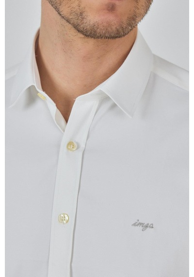 İmza Uzun Kol Düz Bez Ayağı Sert Yaka Cepsiz Pamuklu Classic Slim Fit Gömlek 1004250211 Açık Krem İmza Uzun Kol Düz Bez Ayağı Sert Yaka Cepsiz Pamuklu Classic Slim Fit Gömlek 1004250211 Açık Krem
