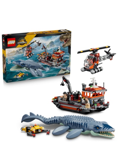 LEGO® Jurassic World Mosasaurus Dinozor Tekne Saldırısı 779837 - 7 Yaş Üzeri için Minifigür İçeren Oyuncak Yapım Seti (703 Parça)