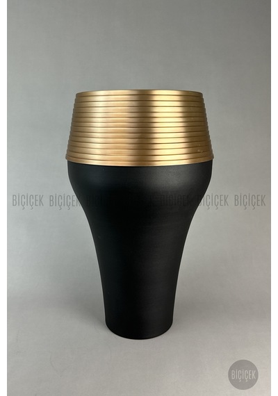Biçiçek Cleopatra Saksı 70cm Si̇yah Gold