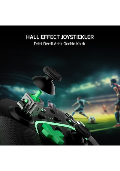 GamePower Vitrus Hall Effect Joystickli Kablosuz Siyah Gamepad 2.4G Bluetooth PC Uyumlu