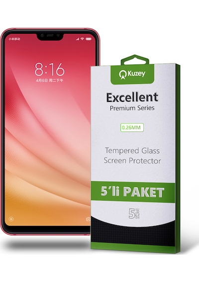 Xiaomi Mi 8 Lite ile Uyumlu Kırılmaz Temperli Ekran Koruyucu Cam Ekonomik 5'li Paket