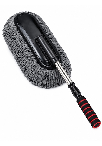 Mikrofiber Püsküllü Araç Yıkama Ve Toz Alma Fırçası Teleskopik Saplı