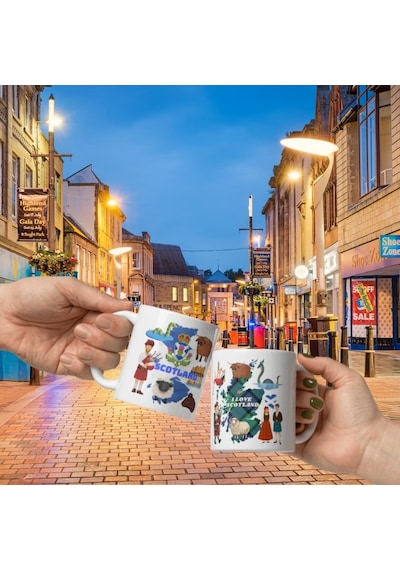 İskoçya Kupa Bardak 2 Adet Seyahat Hatıra Scotland Mug