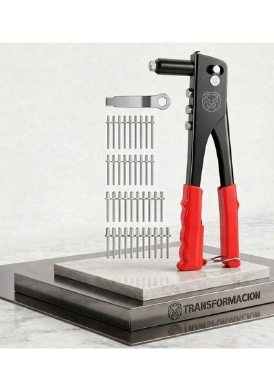 Transformacion Profesyonel Perçin Tabancası Seti - 40 Yedekli Perçin Ve Değiştirilebilir 4 Uçlu Çelik Gövde 4253