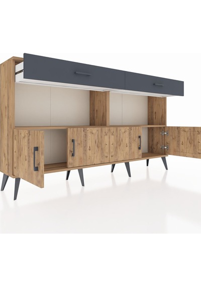 Arges Konsol 2 Raflı 2 Çekmeceli 4 Kapaklı 176x30x99 Çam-çam/antr Çam-çam/antrasit Arges Konsol 2 Raflı 2 Çekmeceli 4 Kapaklı 176x30x99 Çam-çam/antr Çam-çam/antrasit
