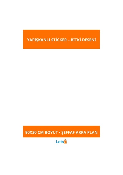 Saksılı Bitki Tasarımlı Yapışkanlı Sticker 90x30 Cm Çok Renkli