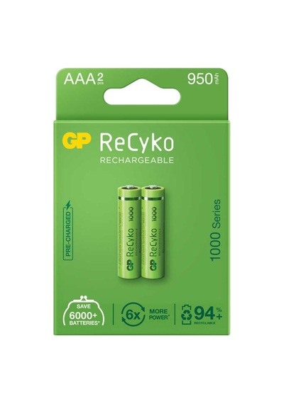 Gp Recyko 950mah Aaa Şarj Edilebilir İnce M Pil 2'li Paket