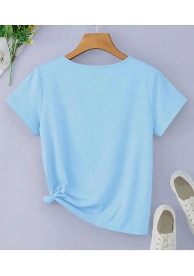 Kozia Outdoors Malkoçbey Baskısız V Yaka Oversize Unisex Basic T-şhirt Bebe Mavi Bebe Mavi