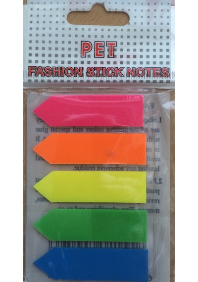 İthal Yapışkanlı Ayraç 5X25 Adet Neon Fosforlu Ayraç 5 Renk