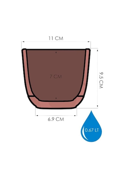 Omnipazar Krs-382 Dekoratif Plastik Mercan Kare Saksı 0.67 Litre No 2 27345900