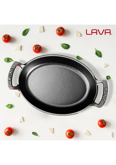 Tr Metal Oval Kuplu Döküm Tava 27x20, Kırmızı Diğer