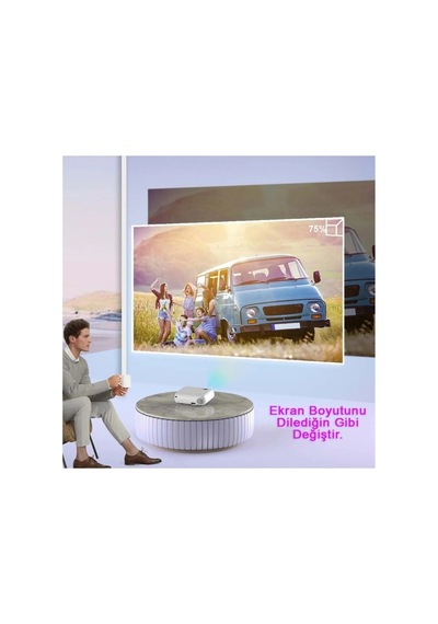 Projeksiyon Cihazı P62 Full Hd Destekli Wifi & İos & Android Cep Tel Yansıtma Mini