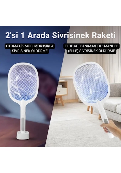 Coofbe Şarjlı 12000mah 300v 5 Katmanlı Uv Işıklı Elektrikli Sivrisinek Öldürücü Raket Sinek Öldürücü Sineksavar