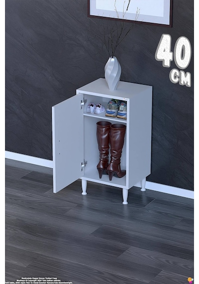 Bulut Ayakkabılık - Kapaklı 1 Raf 2 Bölmeli Dar Alanlar İçin Çok Amaçlı Dolap 40 Cm Beyaz Bulut Ayakkabılık - Kapaklı 1 Raf 2 Bölmeli Dar Alanlar İçin Çok Amaçlı Dolap 40 Cm Beyaz