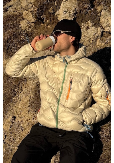 Dopper Travel Mug Yalıtımlı Termos Bardak 300 Ml - Toprak Kahvesi Açık Kahve / Beyaz
