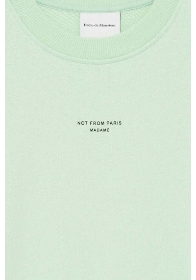 American Rag Cie Erkekler Için Le Sweatshirt Slogan Classique - Kemik Renk Pamuk Yeşil