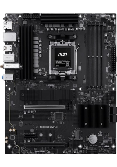 Msı Pro B850-s Wıfı6e Ddr5 Amd B850 Am5 Soket Ddr5 8200+ Oc Mhz Aaaa11msı0038