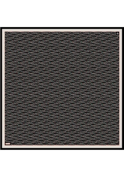 BELLİ Saf İpek Eşarp 4128d Twill İpek -8586 - 90 X 90 / Siyah Siyah