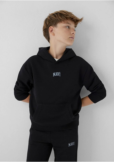 Mavi Logo Kapüşonlu Siyah Erkek Çocuk Sweatshirt M6s10199-900