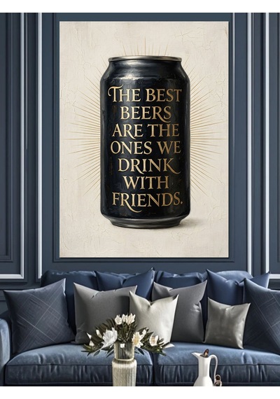 The Best Beers Siyah Kutu Dekoratif Kanvas - Mdf Ahşap Tablo