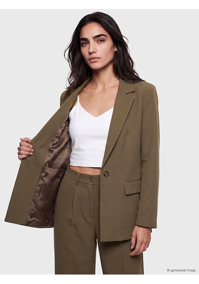 Lcw Vision Haki Krep Kadın Blazer Ceket