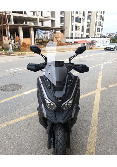 Motocam Kymco Dtx 250 Ön Cam 2021-2026 Model 55cm Şeffaf Renkli 4mm Orta Boylu