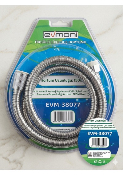 Evmoni Duş Hortumu Örgülü 150 Cm Metal