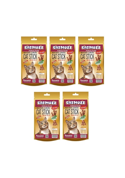 Catmozz Biftekli Yetişkin Kedi Ödül Çubuğu 5 x 10'lu