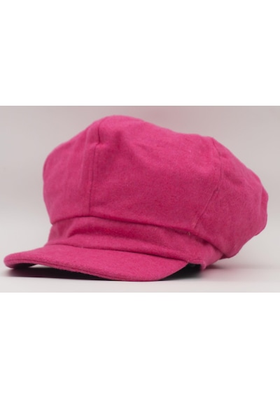 Şapkadan Kadın Yünlü Vintage Kasket Retro Kışlık Şapka 45645dr56704 Koyu Pembe