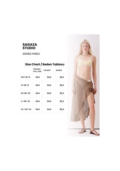Sagaza Studio Ss6182 Fileli Pareo Kahve