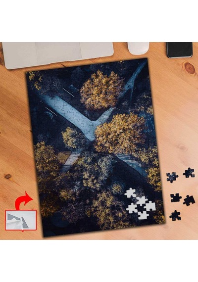Kuş Bakışı Orman, Yol, Ağaçlar 240 Parça Puzzle Yapboz Tablo-29