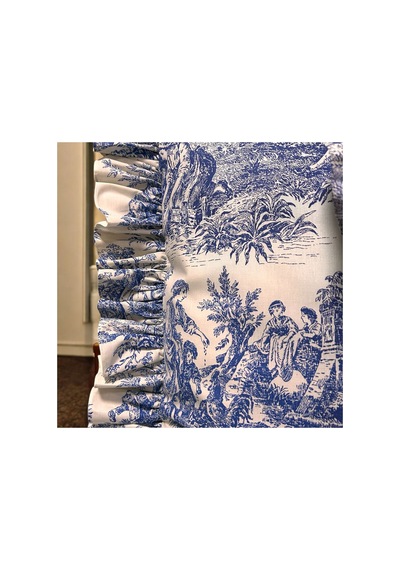 Fırfırlı Yastık Kılıfı Tek Kişilik Fransız Kır Evi Stili 2'li 50 X 70 Cm Lacivert