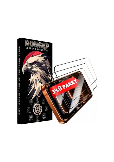 3'lü Paket Apple İphone 17 Pro Max İçin Ekran Koruyucu 9h Sertlik Anti-static Temperli Cam Netlik Ve Dokunmatiği Etkilemeyen Çizik Ve Darbelere Karşı İphone 17 Pro Max Koruma