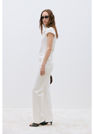 Suud Collection Ekru Joan Fit Polo Yaka Tişört