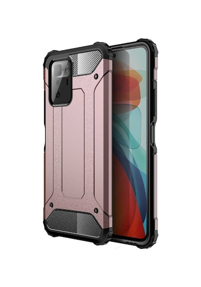 Noktaks - Xiaomi Uyumlu Xiaomi Poco X3 Gt - Kılıf Çift Katman Zırh Tank Crash Military Kapak - Rose Gold