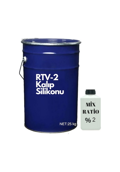 Tahtakale Toptancı Rtv-2 Kalıp Silikonu 5 Shore Yarı Şeffaf 25 Kg