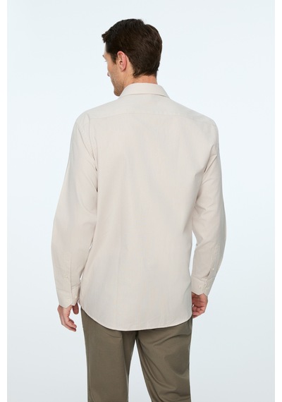 Morven Erkek Bej Basic Regular Fit Sert Yaka Gömlek 26mc004059653 Bej