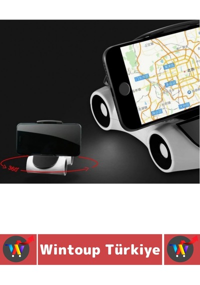 Kendinden Yapışkanlı Otomobil 360 Derece Dik Yatay Kullanım Araba Tasarımlı Araç İçi Telefon Tutucu