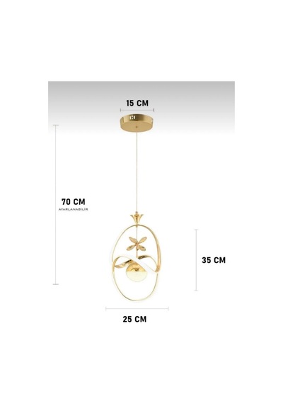 Tek Toplu Modern Gold Kaplama Sarkıt Led Avize Salon Avize 3 Renk Ledli Gold