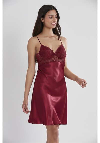 Pierre Cardin 6955 Kadın Saten Dantelli 6'lı Takım-bordo Bordo