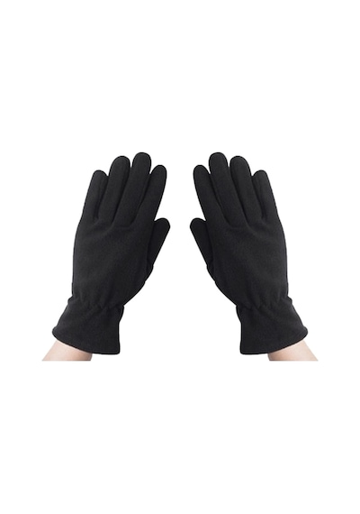 Axe Sportswear Kadın Kışlık Siyah Termal Polar Eldiven - Polar Bere 2'li Set Siyah