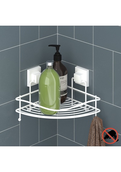 Teknotel Easyfıx Yapıskanlı Askılı Banyo Rafı Köşe Beyaz Ef250 Çok Renkli